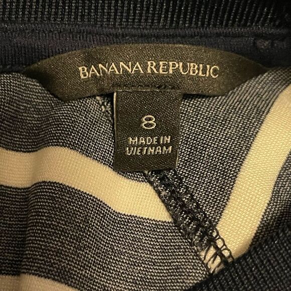 Classic Navy Blue & White Striped Long Sleeve Banana Republic Dress Size 8 - Picture 7 of 7